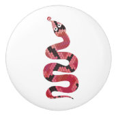 Snake Black en Red Silhouettes Keramische Knop (Voorkant)