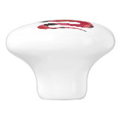 Snake Black en Red Silhouettes Keramische Knop (Zijkant)