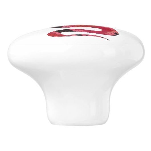 Snake Black en Red Silhouettes Keramische Knop (Zijkant)