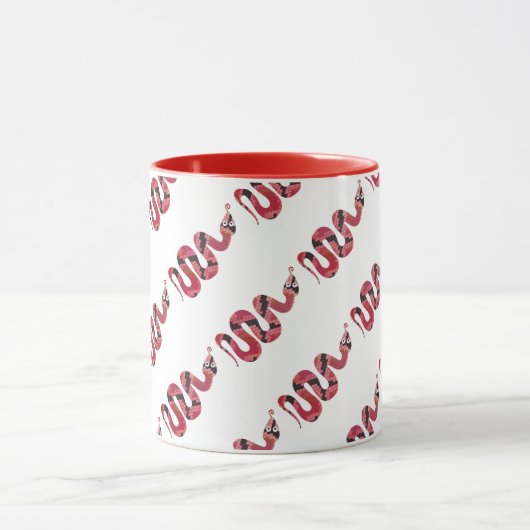 Snake Black en Red Silhouettes Mok (Midden)