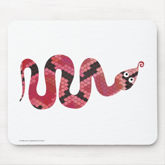 Snake Black en Red Silhouettes Muismat (Voorkant)