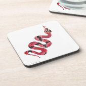 Snake Black en Red Silhouettes Onderzetter (Linkerzijde)