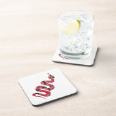 Snake Black en Red Silhouettes Onderzetter (Rechterzijde)