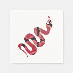 Snake Black en Red Silhouettes Servet