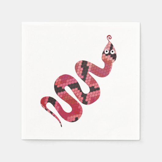 Snake Black en Red Silhouettes Servet (Voorkant)