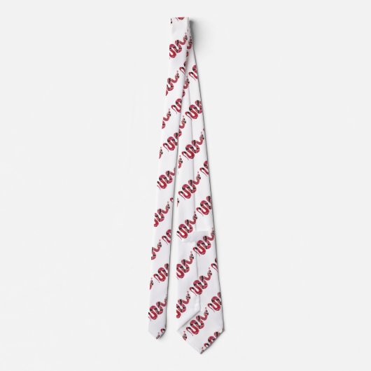 Snake Black en Red Silhouettes Stropdas (Achterkant)