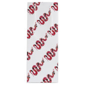 Snake Black en Red Silhouettes Wijn Cadeautas (Voorkant)