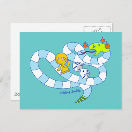 Snake Board Game Doodle Art Briefkaart (Voorkant / Achterkant)