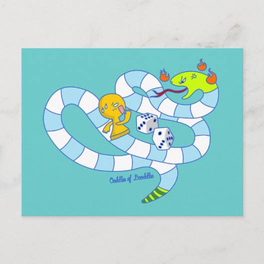Snake Board Game Doodle Art Briefkaart (Voorkant)