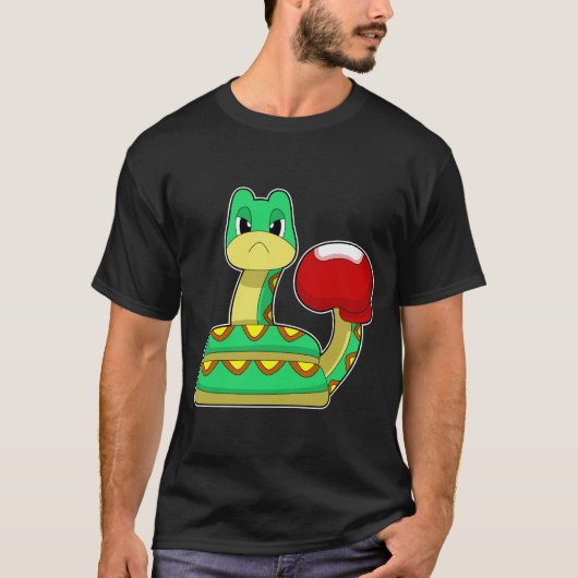 Snake Boxer Bokshandschoenen Boksen T-shirt (Voorkant)