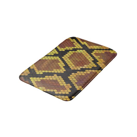 Snake Brown and Gold Print Badmat (Gekanteld)
