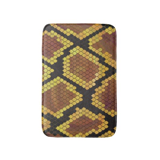 Snake Brown and Gold Print Badmat (Voorkant Verticaal)