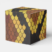 Snake Brown and Gold Print Bedankdoosjes (Achterkant)