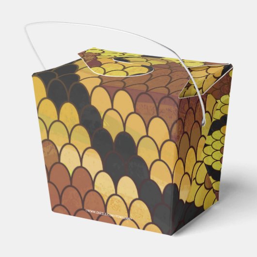 Snake Brown and Gold Print Bedankdoosjes (Achterkant)