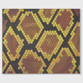 Snake Brown and Gold Print Cadeaupapier (Vlak)
