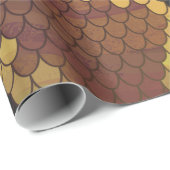 Snake Brown and Gold Print Cadeaupapier (Rol Hoek)