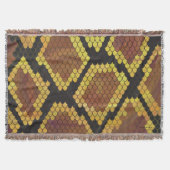 Snake Brown and Gold Print Deken (Voorkant)