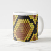 Snake Brown and Gold Print Grote Koffiekop (Voorkant rechts)