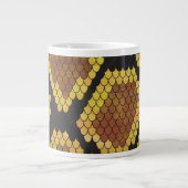 Snake Brown and Gold Print Grote Koffiekop (Voorkant)
