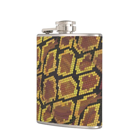 Snake Brown and Gold Print Heupfles (Links)
