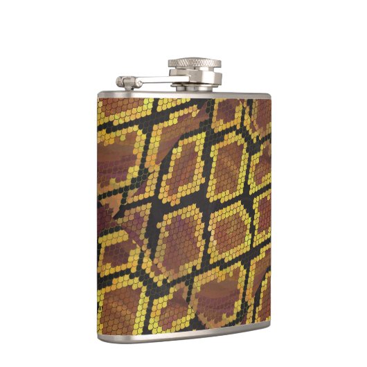 Snake Brown and Gold Print Heupfles (Rechts)