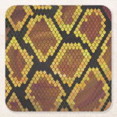 Snake Brown and Gold Print Kartonnen Onderzetters (Voorkant)