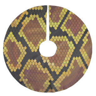 Snake Brown and Gold Print Kerstboom Rok