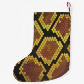 Snake Brown and Gold Print Kleine Kerstsok (Achterkant)