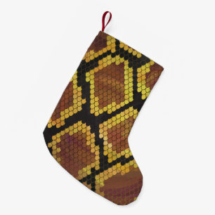 Snake Brown and Gold Print Kleine Kerstsok
