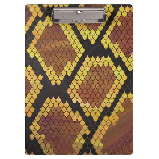 Snake Brown and Gold Print Klembord (Voorkant)