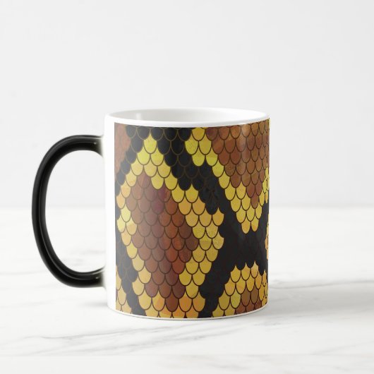 Snake Brown and Gold Print Magische Mok (Links)