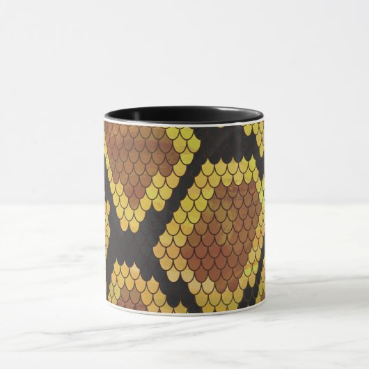 Snake Brown and Gold Print Mok (Midden)