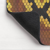 Snake Brown and Gold Print Muismat (Hoek)