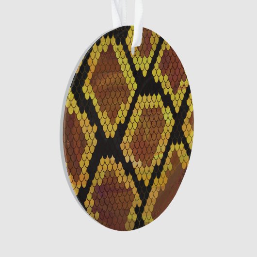 Snake Brown and Gold Print Ornament (voorkant)