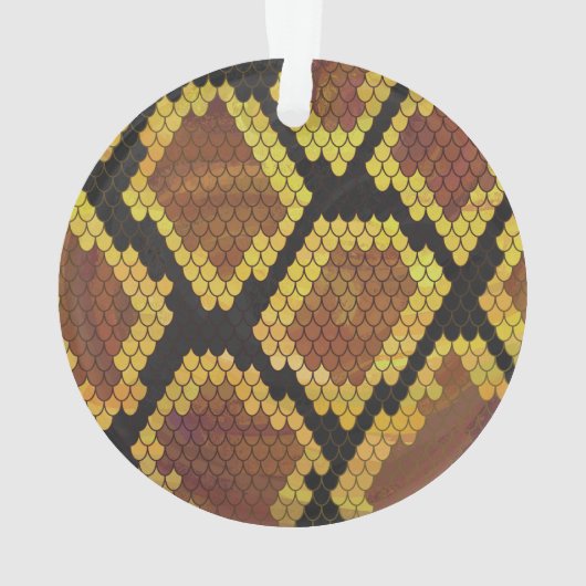 Snake Brown and Gold Print Ornament (achterkant)