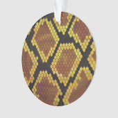 Snake Brown and Gold Print Ornament (voorkant)