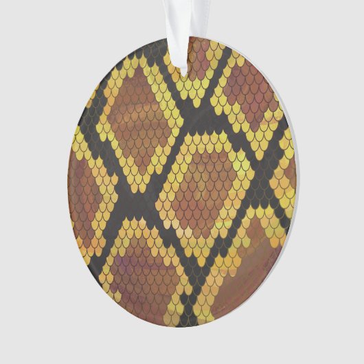 Snake Brown and Gold Print Ornament (voorkant)