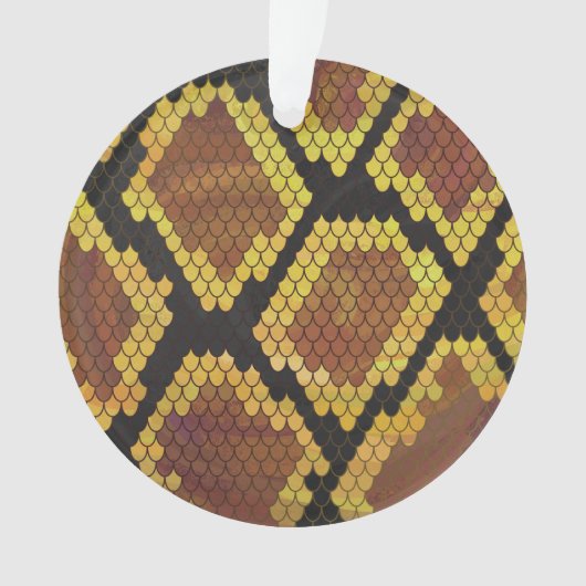 Snake Brown and Gold Print Ornament (voorkant)
