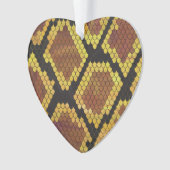 Snake Brown and Gold Print Ornament (voorkant)