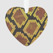 Snake Brown and Gold Print Ornament (voorkant)
