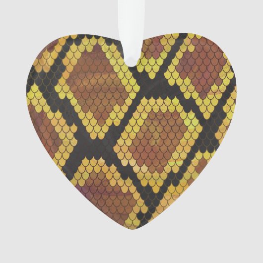 Snake Brown and Gold Print Ornament (voorkant)