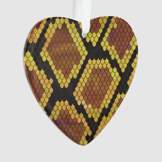 Snake Brown and Gold Print Ornament (voorkant)