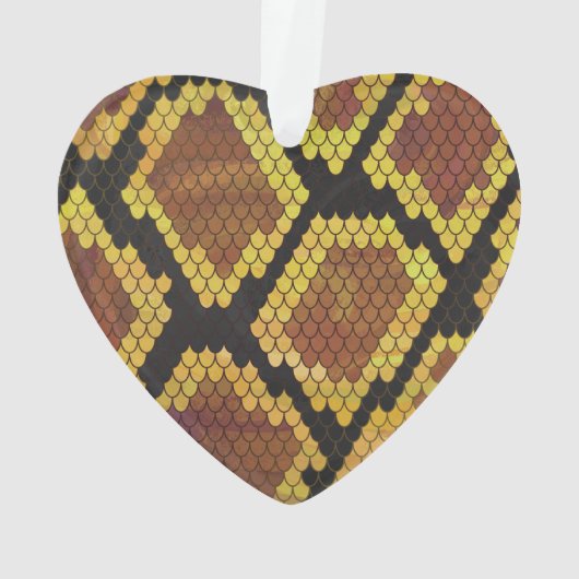 Snake Brown and Gold Print Ornament (achterkant)