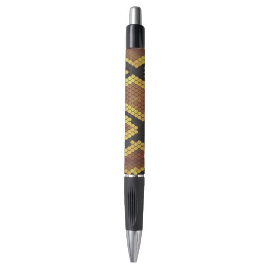 Snake Brown and Gold Print Pen (Voorkant Verticaal)