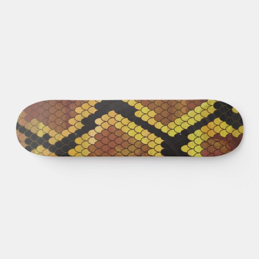 Snake Brown and Gold Print Persoonlijk Skateboard (Horizontaal)