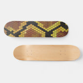 Snake Brown and Gold Print Persoonlijk Skateboard (Horizontaal)