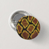 Snake Brown and Gold Print Ronde Button 3,2 Cm (Voorkant /achterkant)