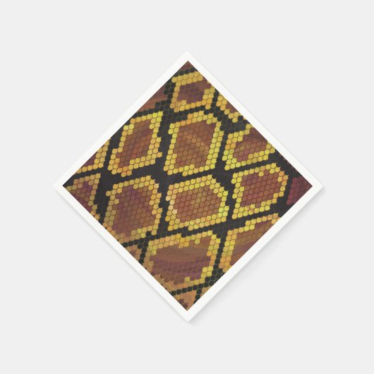 Snake Brown and Gold Print Servetten (Hoek)