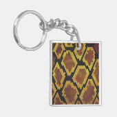 Snake Brown and Gold Print Sleutelhanger (Voorkant Links)