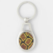 Snake Brown and Gold Print Sleutelhanger (Voorkant)